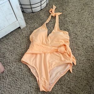 Tie front halter one piece never worn